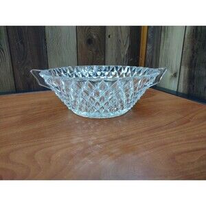 Fostoria American Handled Clear Glass Fruit, Centerpiece, Console Bowl Vintage